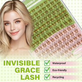 KEYYOU lash clusters applied on model's eyes