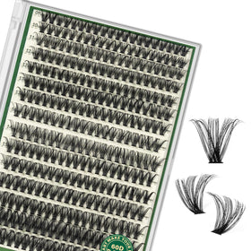 KEYYOU Lash Clusters D Curl 60D front view with packaging