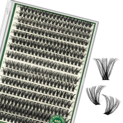 KEYYOU Lash Clusters D Curl 60D front view with packaging