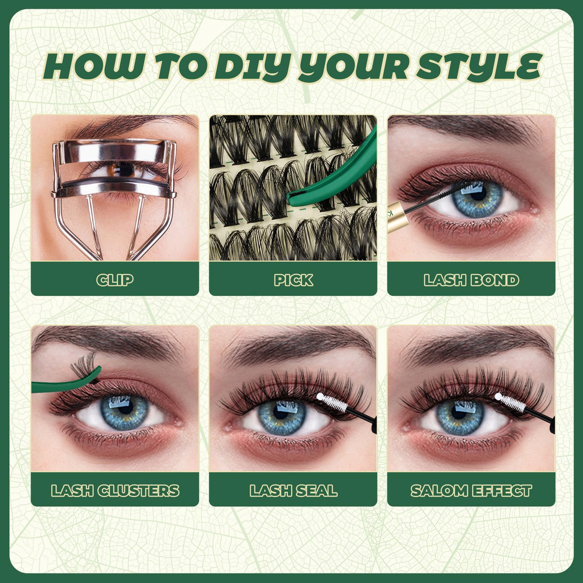 KEYYOU Lash Clusters D Curl 60D in a beauty routine setup