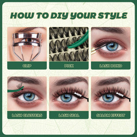 KEYYOU Lash Clusters D Curl 60D in a beauty routine setup