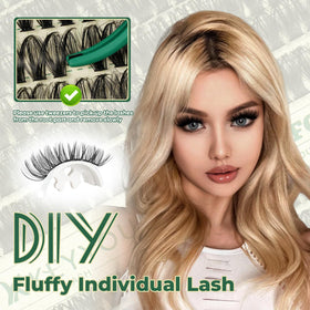 KEYYOU Lash Clusters D Curl 60D showing texture and finish