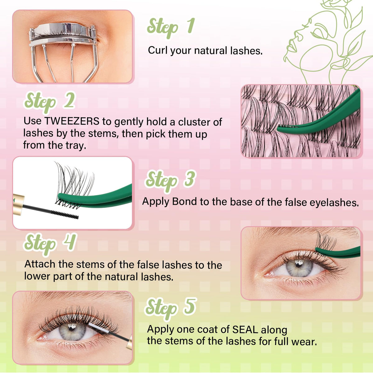 KEYYOU lash clusters displayed on a vanity table