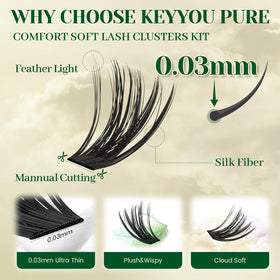 KEYYOU Lash Clusters Kit applicator tool for easy application