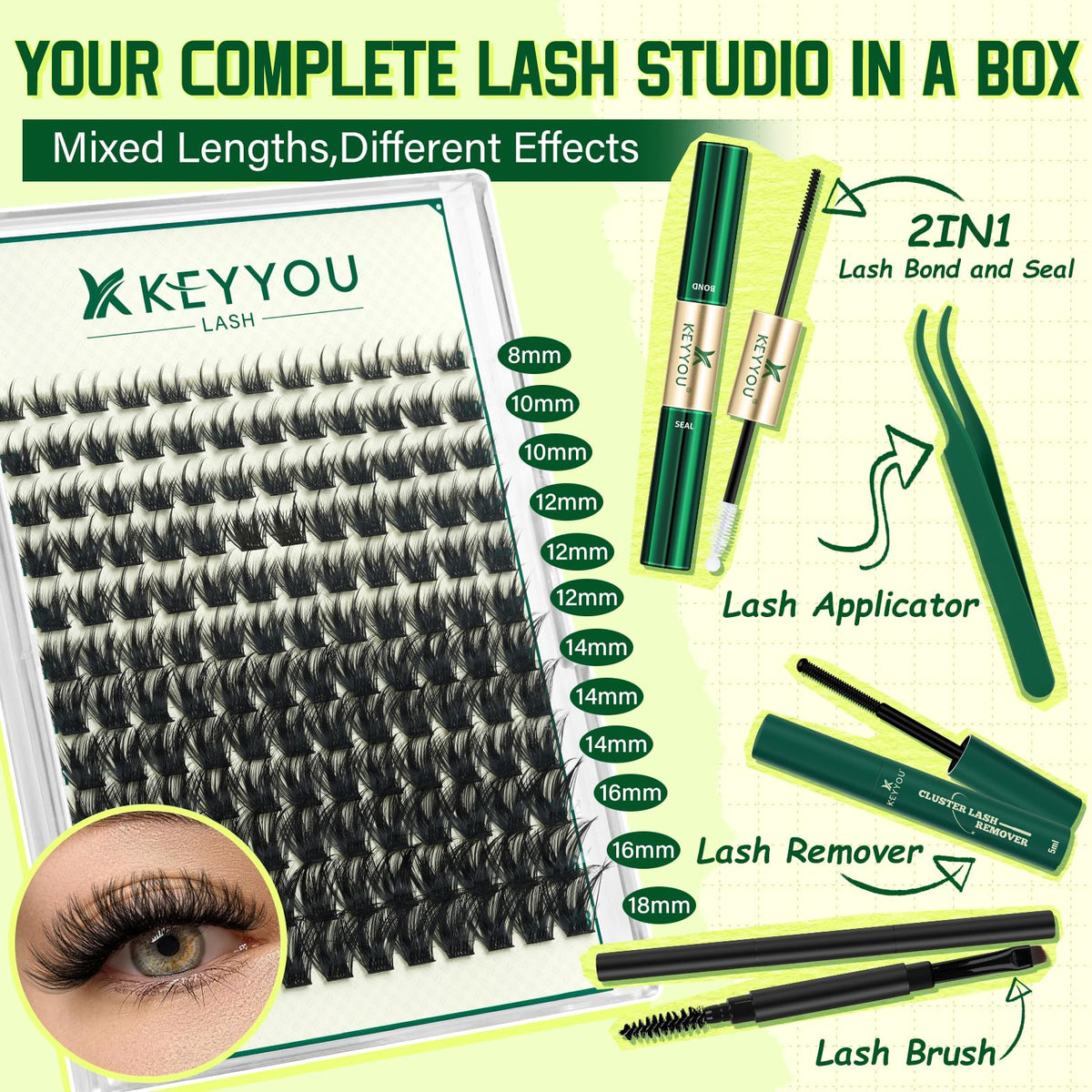 KEYYOU Lash Clusters Kit bond and seal glue tube