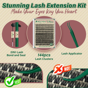 KEYYOU Lash Clusters Kit components laid out