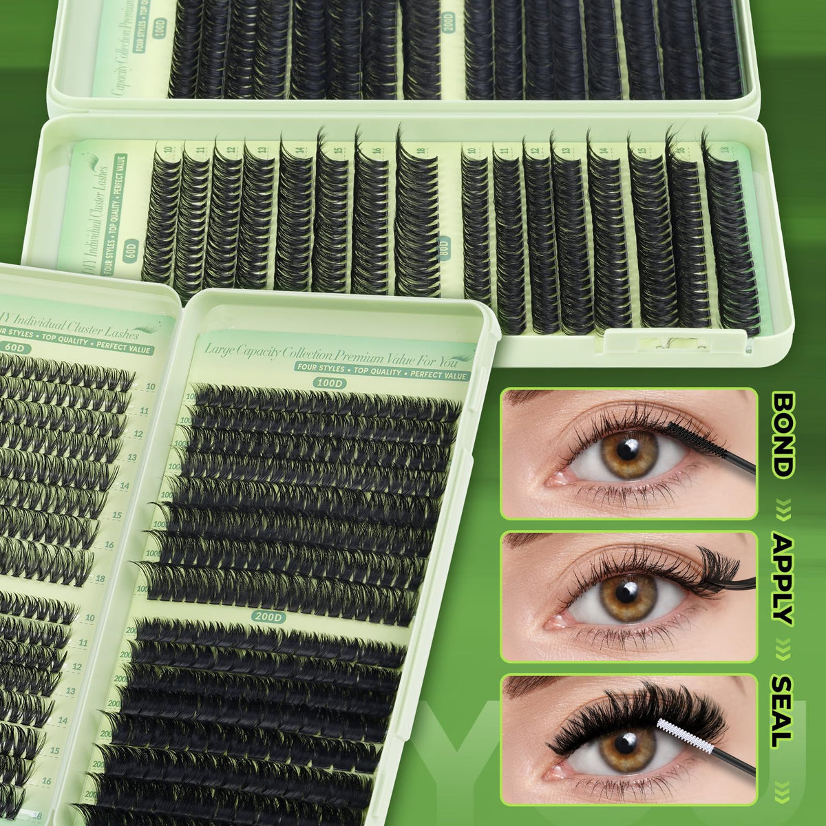 KEYYOU Lash Clusters Kit in use during makeup application