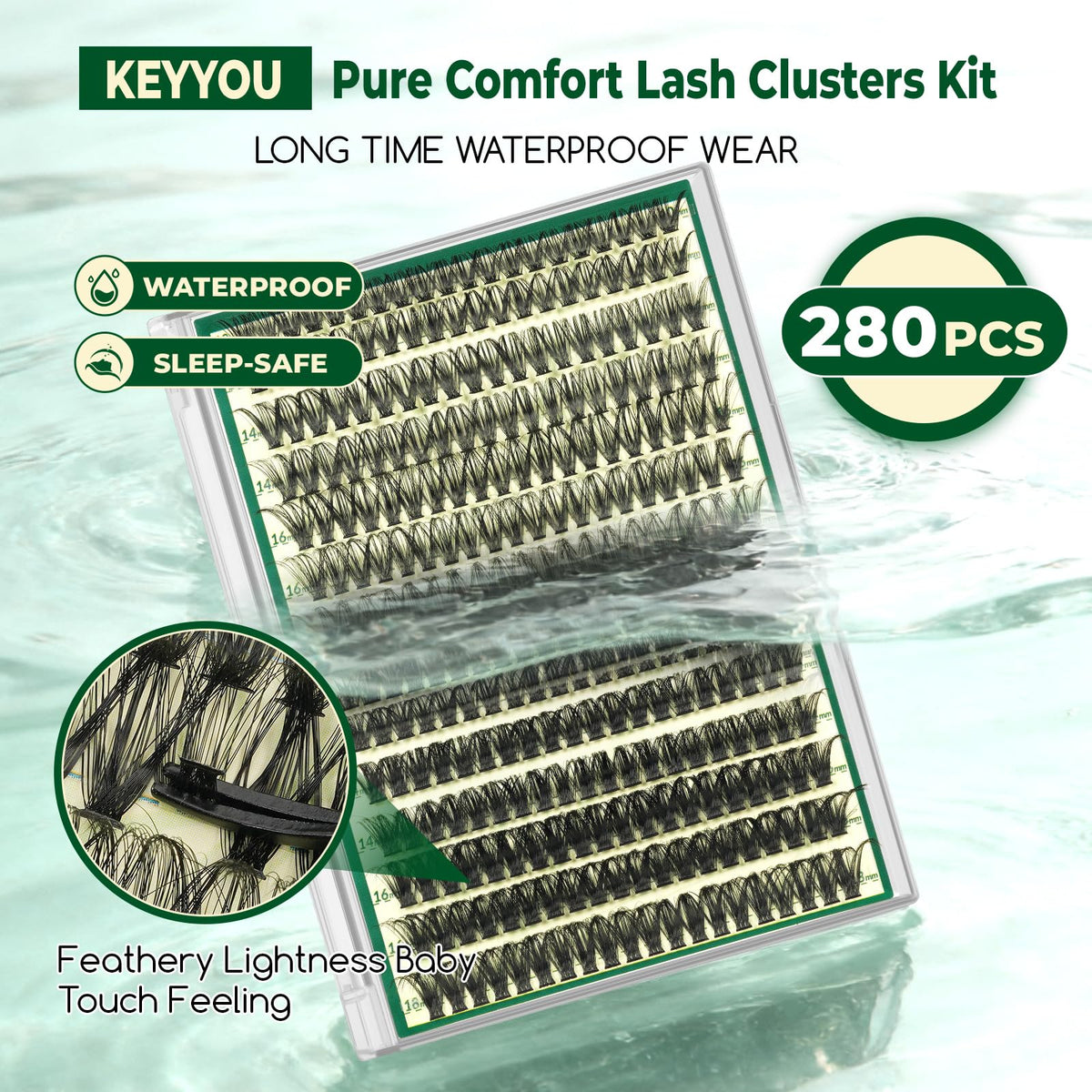 KEYYOU Lash Clusters Kit lifestyle scene of application