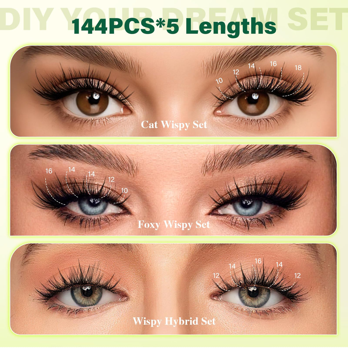 KEYYOU Lash Clusters Kit packaging front view