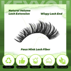 KEYYOU Lash Clusters Kit showing natural lash look