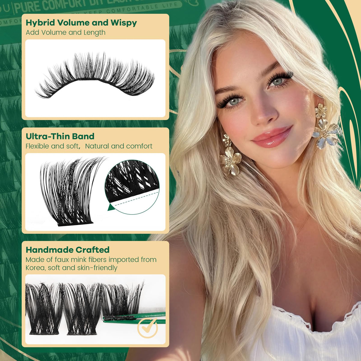 KEYYOU lash clusters kit with applicator tool