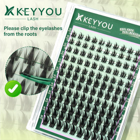 KEYYOU Lash Clusters Kit with various lash styles