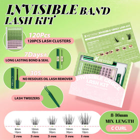 KEYYOU lash clusters showing different lengths and styles