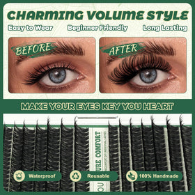 KEYYOU Lash Clusters showing soft smooth base