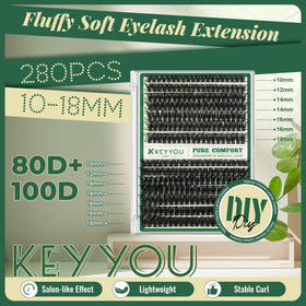 KEYYOU Lash Clusters uniform thickness fibers detail