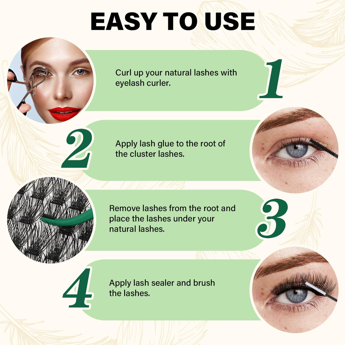 KEYYOU Lash Clusters with applicator tool