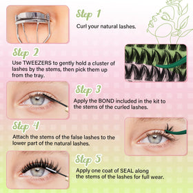 KEYYOU lash clusters with brush for application