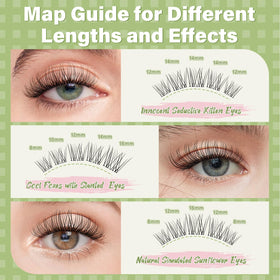 KEYYOU lash clusters with clear band detail