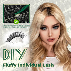 KEYYOU Lash Clusters with natural makeup look