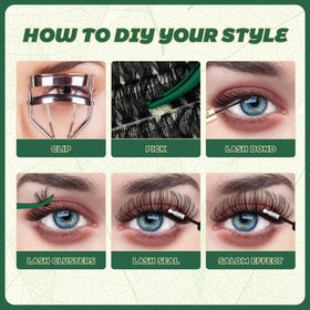 KEYYOU Lash Clusters with smokey eye makeup look