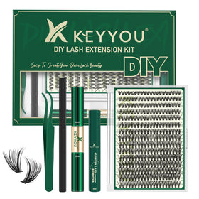 KEYYOU Lash Extension Kit with 300 false lashes and tools