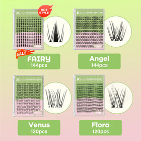 KEYYOU Lash Glue bottle next to lash clusters