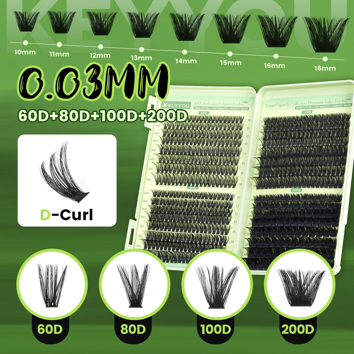 KEYYOU lash tweezers and adhesive included in the kit
