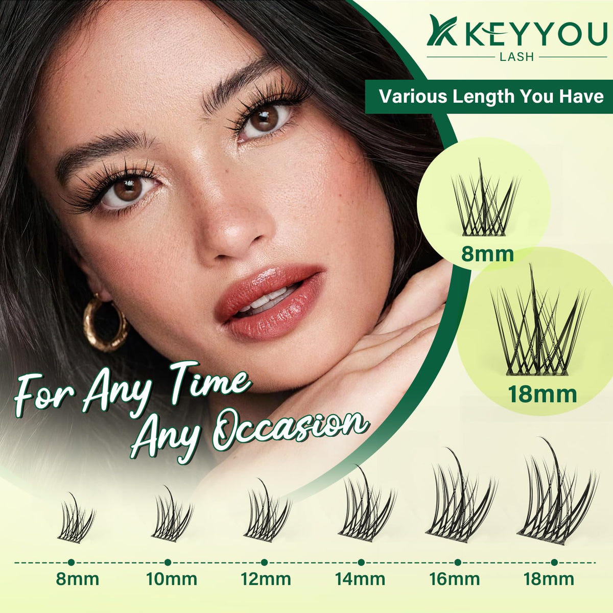 KEYYOU lash tweezers included in the lash clusters kit