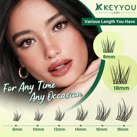 KEYYOU lash tweezers included in the lash clusters kit