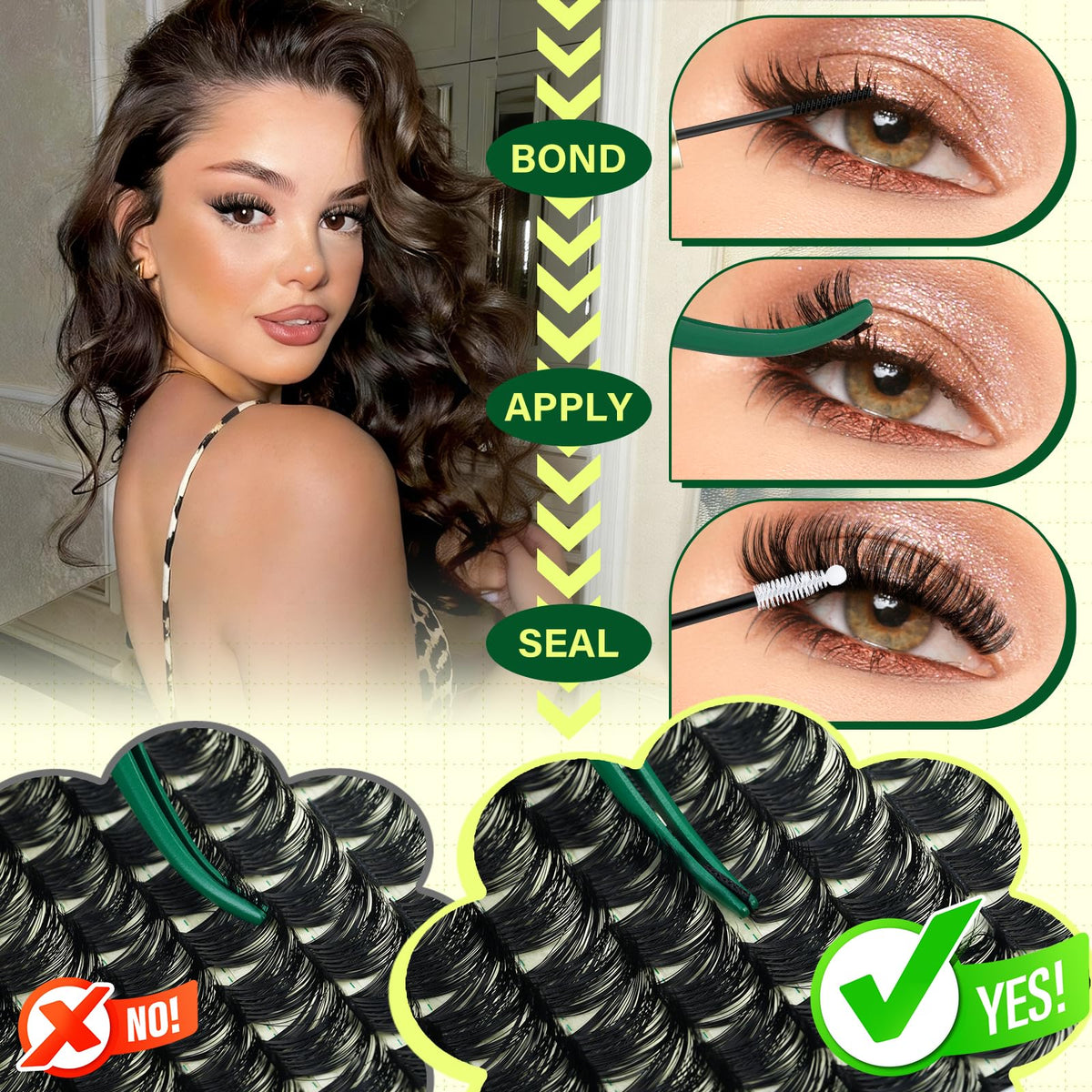 KEYYOU lashes applied for a dramatic look