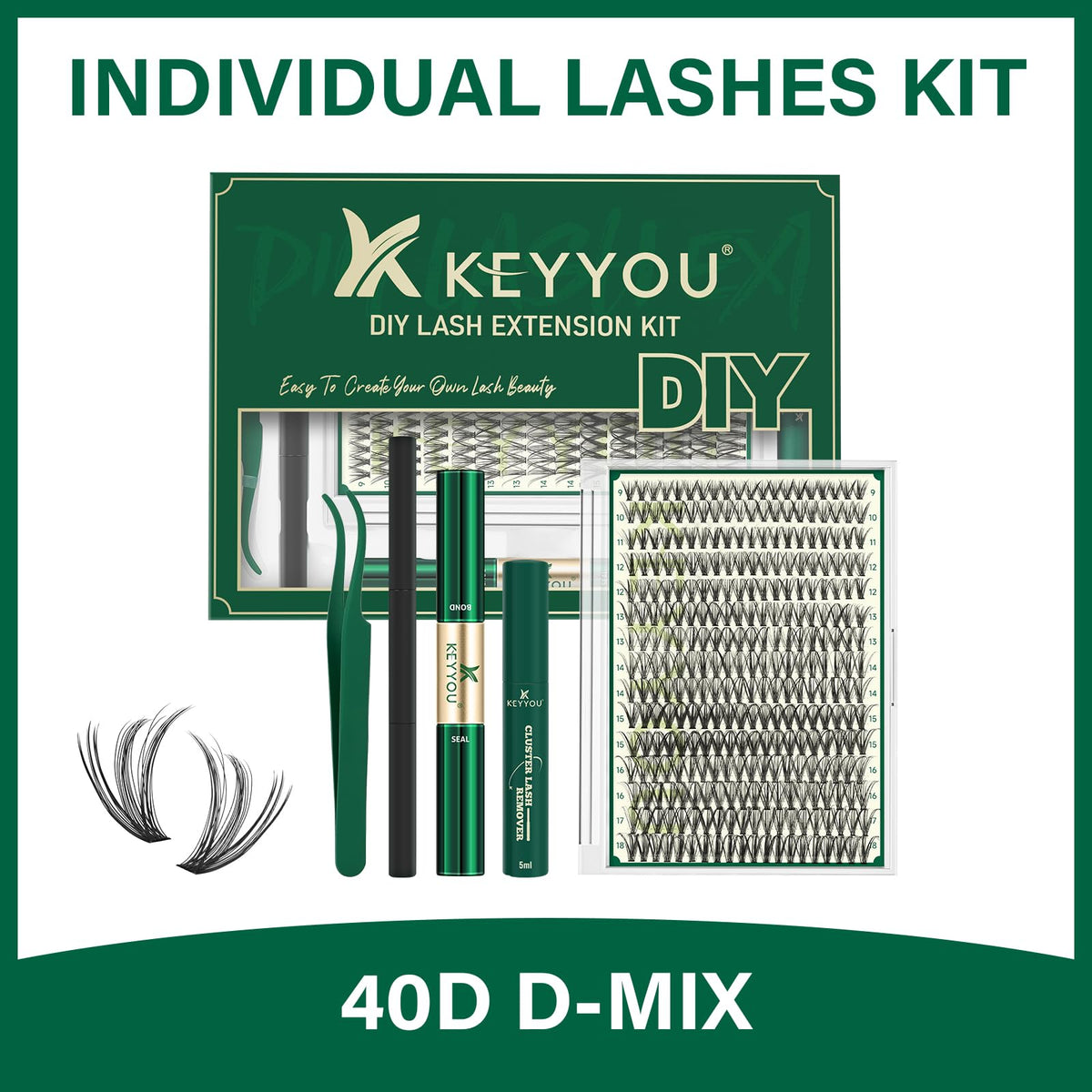 KEYYOU lashes styled for a glamorous look