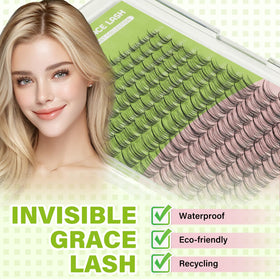 KEYYOU Naiad Lash Clusters in use on model's eyes