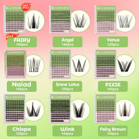 KEYYOU Naiad Lash Clusters Kit with brush for application