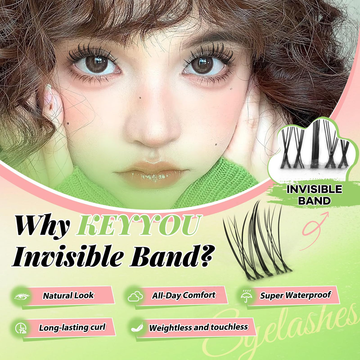 KEYYOU Naiad Lash Clusters Kit with lash glue and remover
