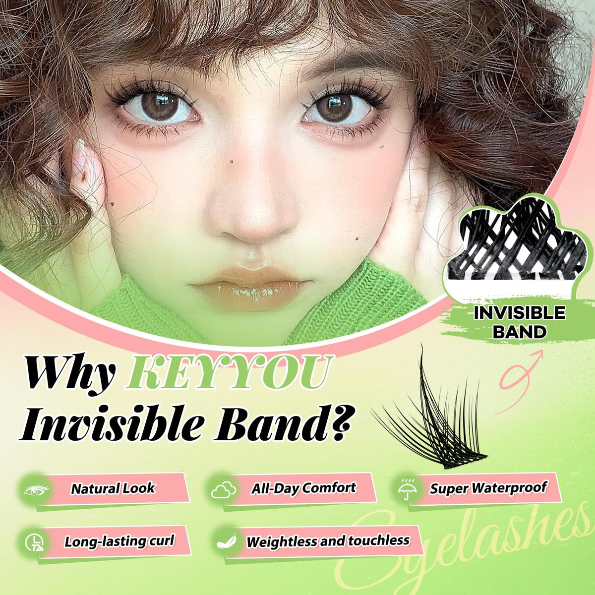 KEYYOU Sicily Lash Clusters Kit contents including glue and remover