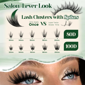 KEYYOU Spiky Manga Lash Clusters displayed on a makeup table