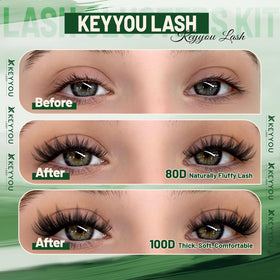 KEYYOU Spiky Manga Lash Clusters showing length variations