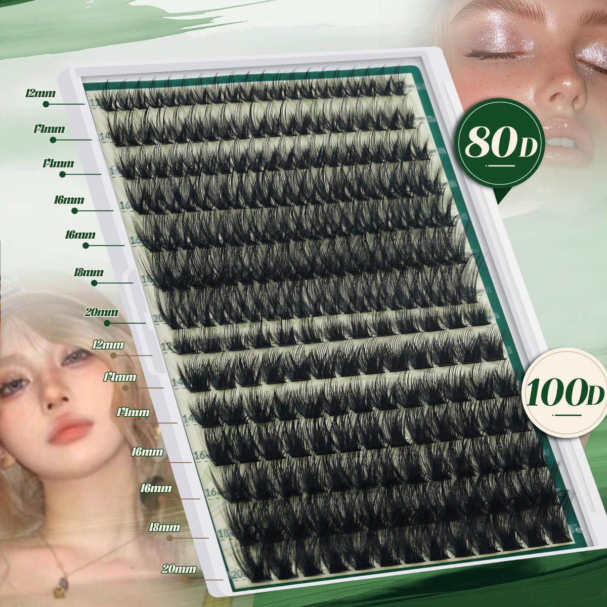 KEYYOU Spiky Manga Lash Clusters with detailed view of spikes