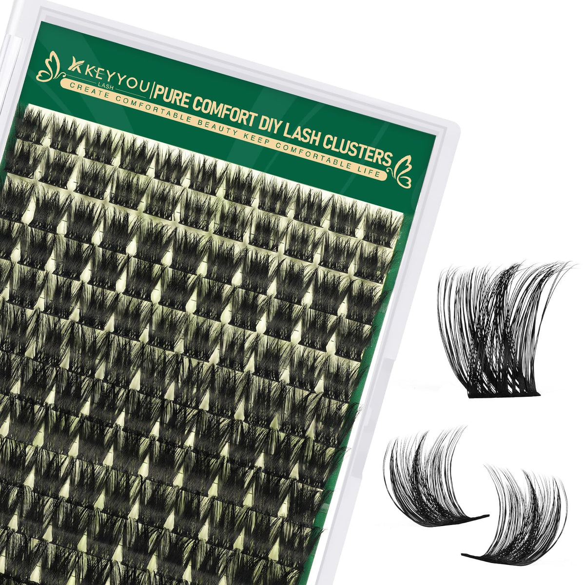 KEYYOU Thick Volume Lash Clusters Kit 132pcs front view