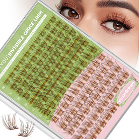 KEYYOU Venus Brown Lash Clusters front view with packaging