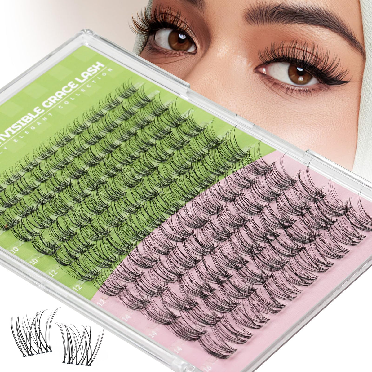 KEYYOU Venus Lash Clusters front view with packaging