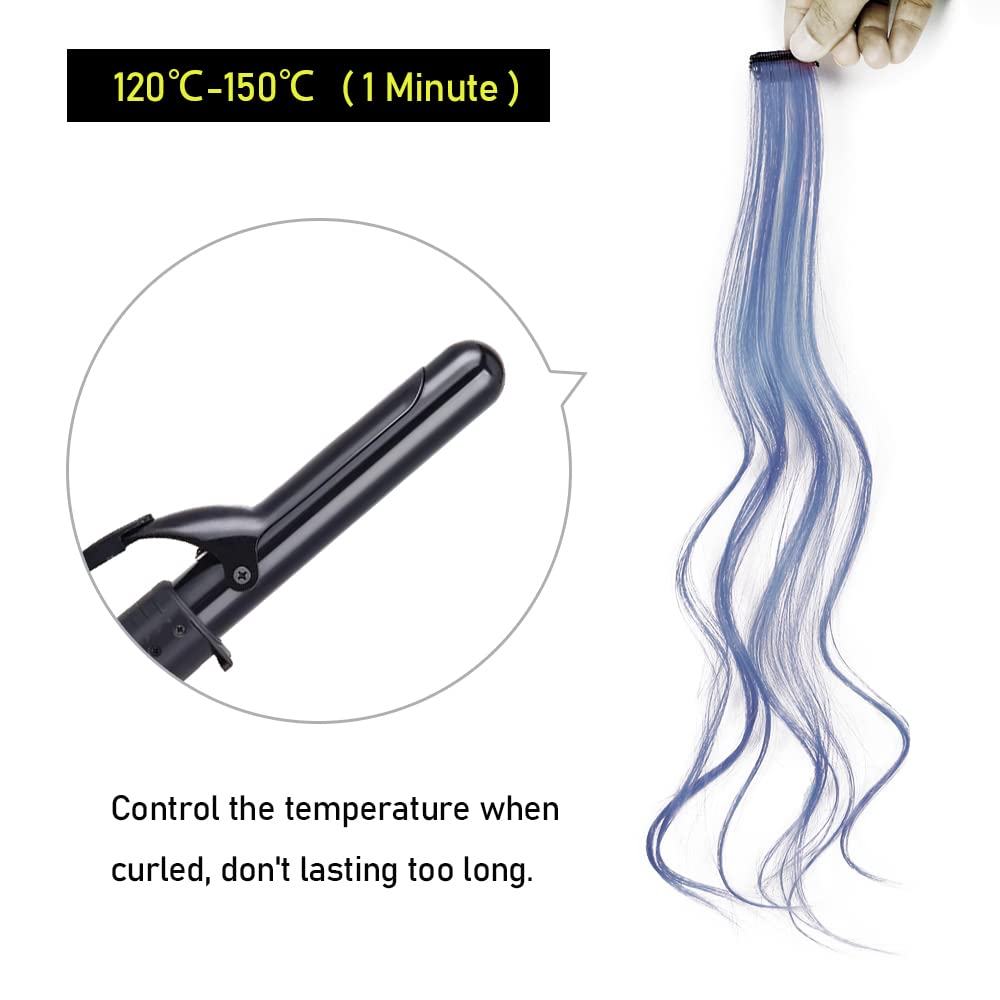 KGBFASS blue clip-in hair extensions on a model