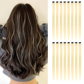 KGBFASS Clip-in Hair Extensions 22 Inch Color 613 front view