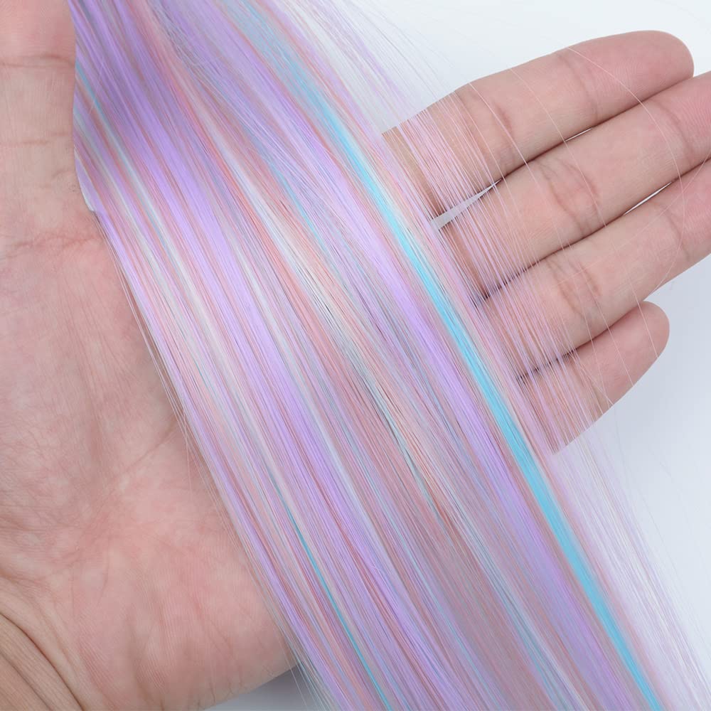 KGBFASS Colored Clip-in Hair Extensions displayed on a model