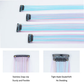 KGBFASS Colored Clip-in Hair Extensions in natural light