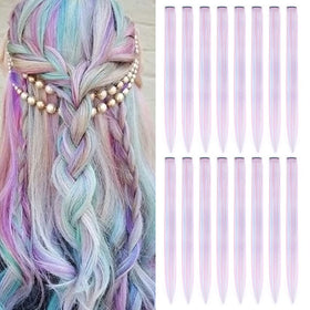 KGBFASS Colored Clip-in Hair Extensions pack with 16 pieces