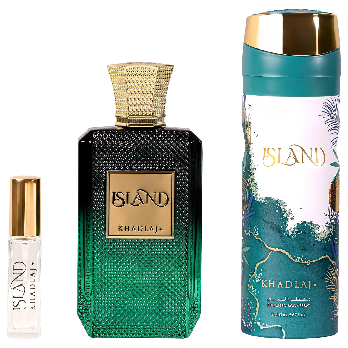 Khadlaj Island Gift Set 3-Piece with Extrait de Parfum and Deodorant