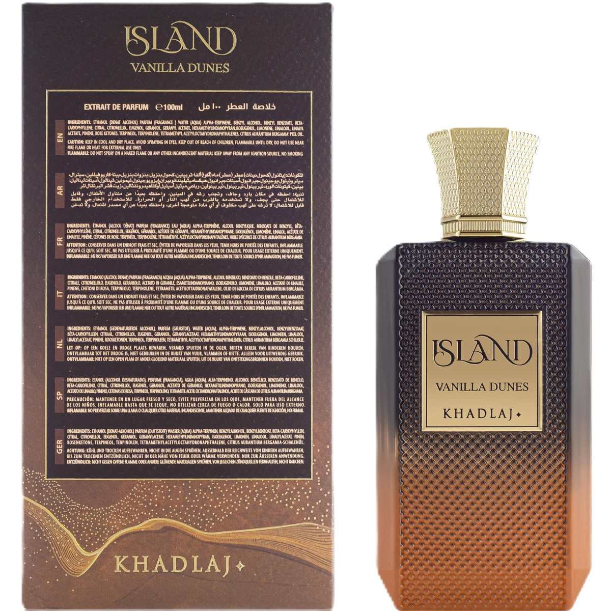 Khadlaj Island Vanilla Dunes Extrait De Parfum packaging