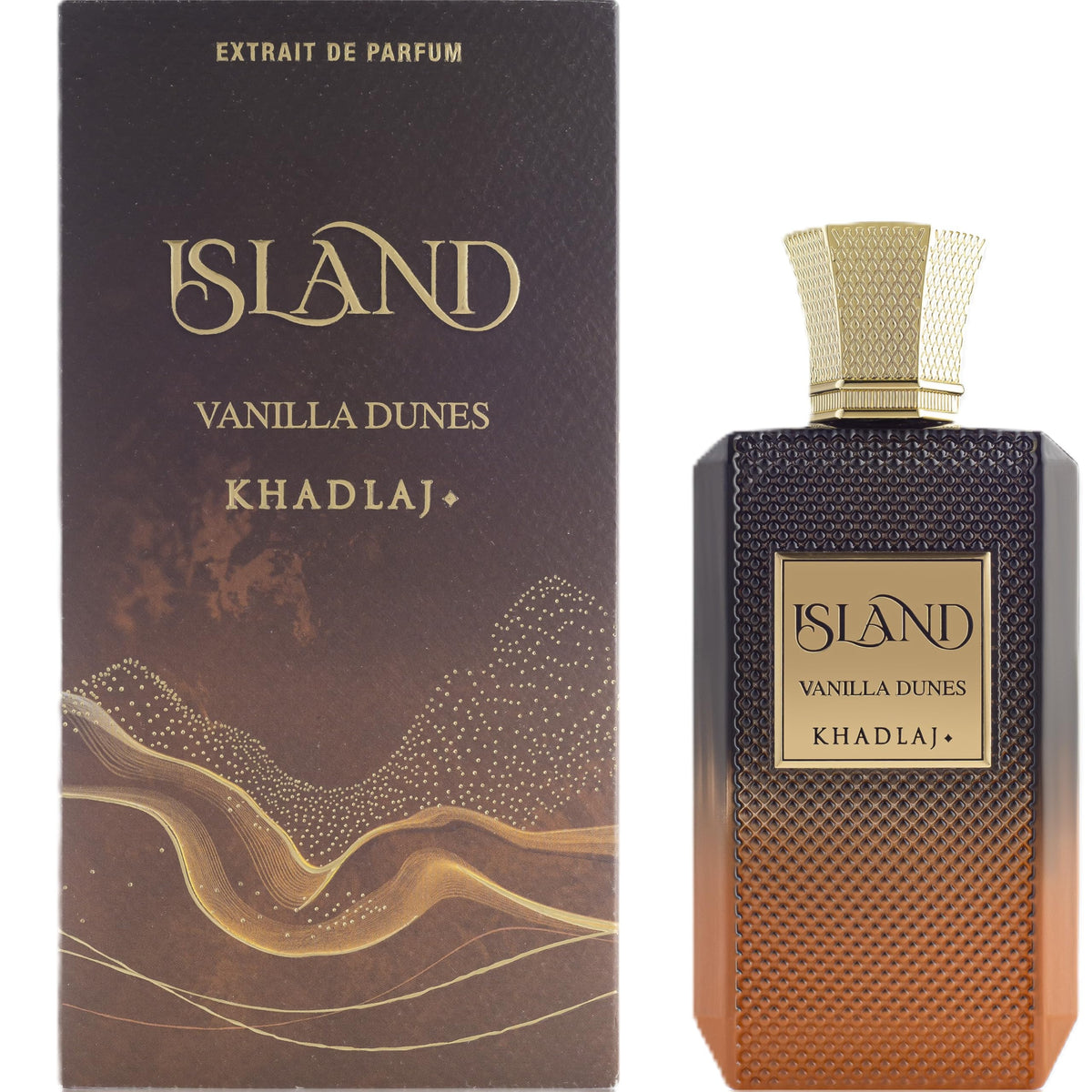 Khadlaj Island Vanilla Dunes perfume bottle side view