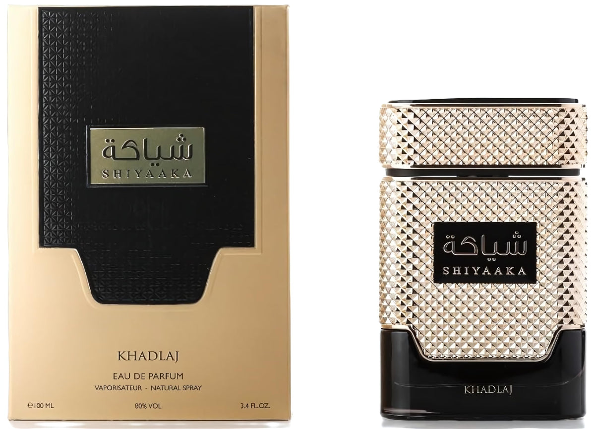 KHADLAJ Shiyaaka Gold Eau De Parfum bottle close-up